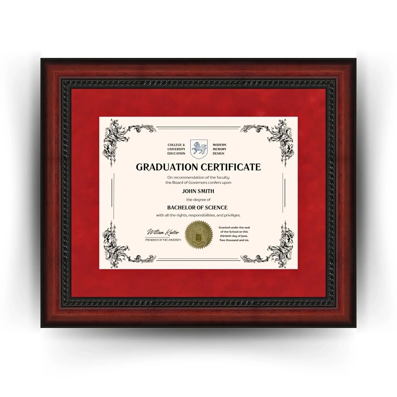 Stanford University 11x14 Diploma Frame for 8.5x11 Certificate Mahogany